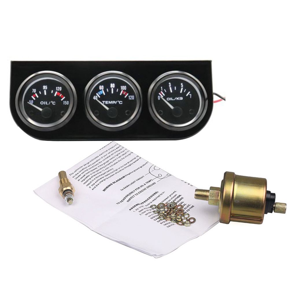 Car Auto Triple Gauge Kit oil temperature+Pressure Water Temp Meter 3in1 52mm Buy Car Auto