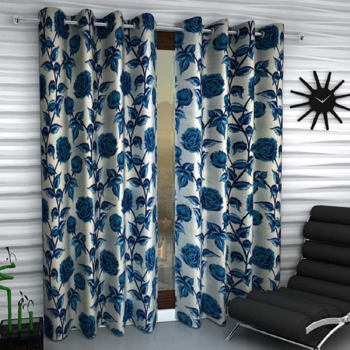     			Tanishka Fabs Curtain 5 ft ( Pack of 2 ) - Blue