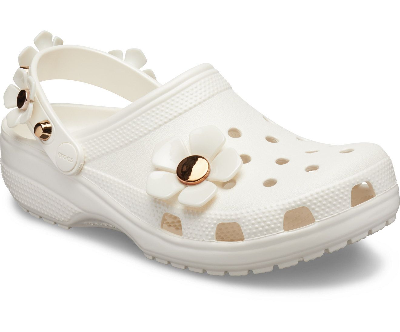 white sandals crocs