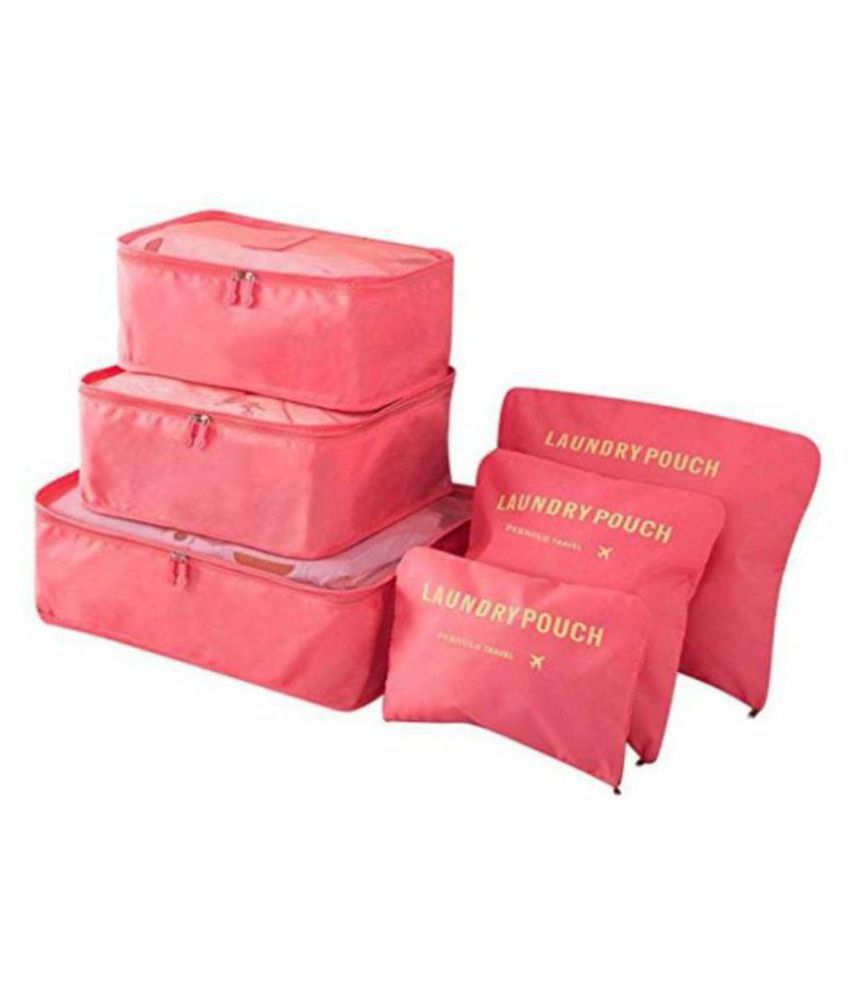 Perfect Pricee Peach Puff 6 PCs Zipper Travel Bags Packing Cubes ...