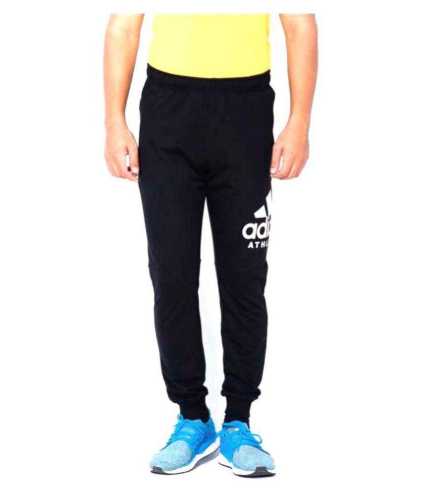 black polyester lycra joggers