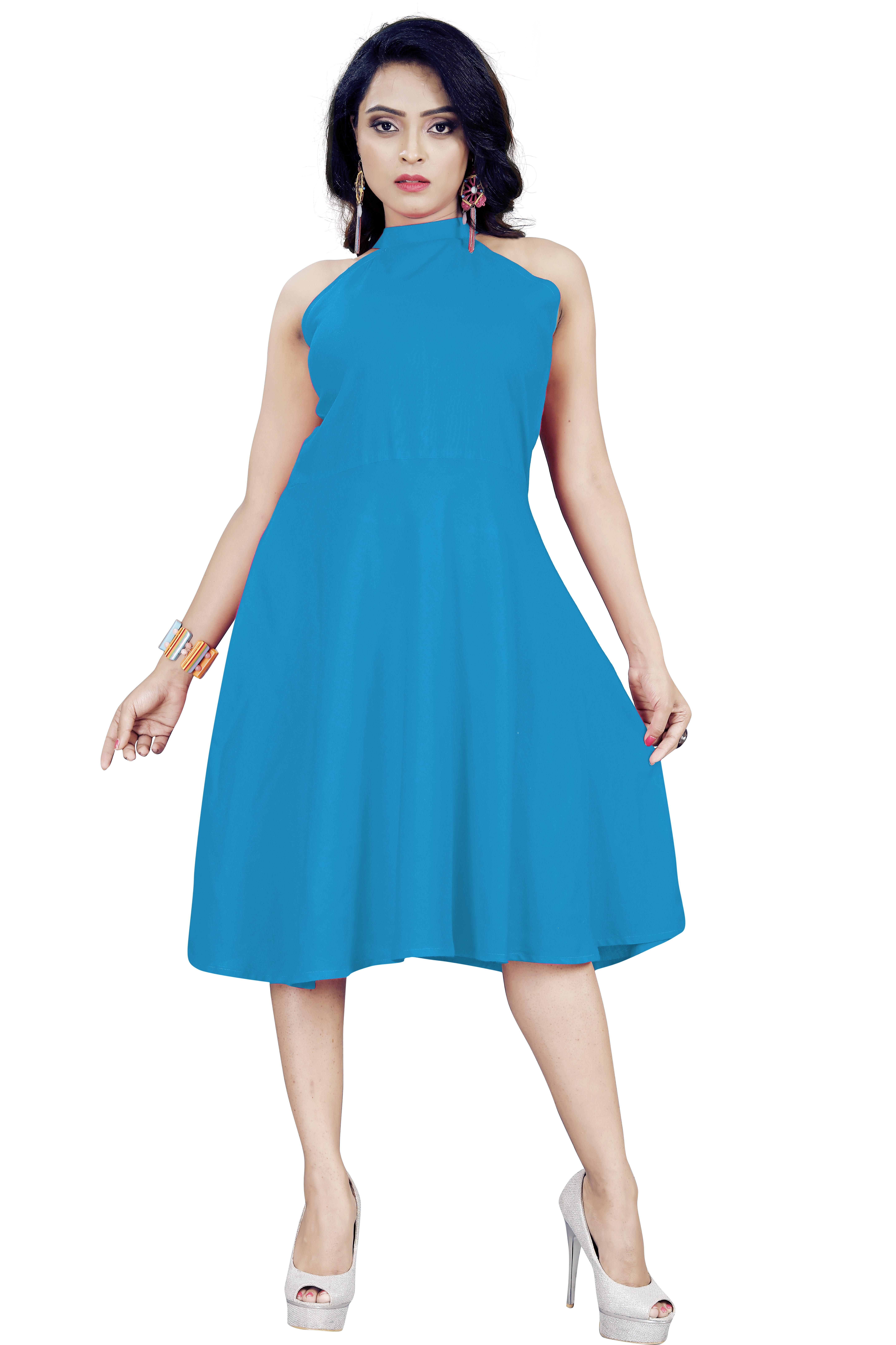 HSFS Rayon Turquoise A line Dress Buy HSFS Rayon Turquoise A line