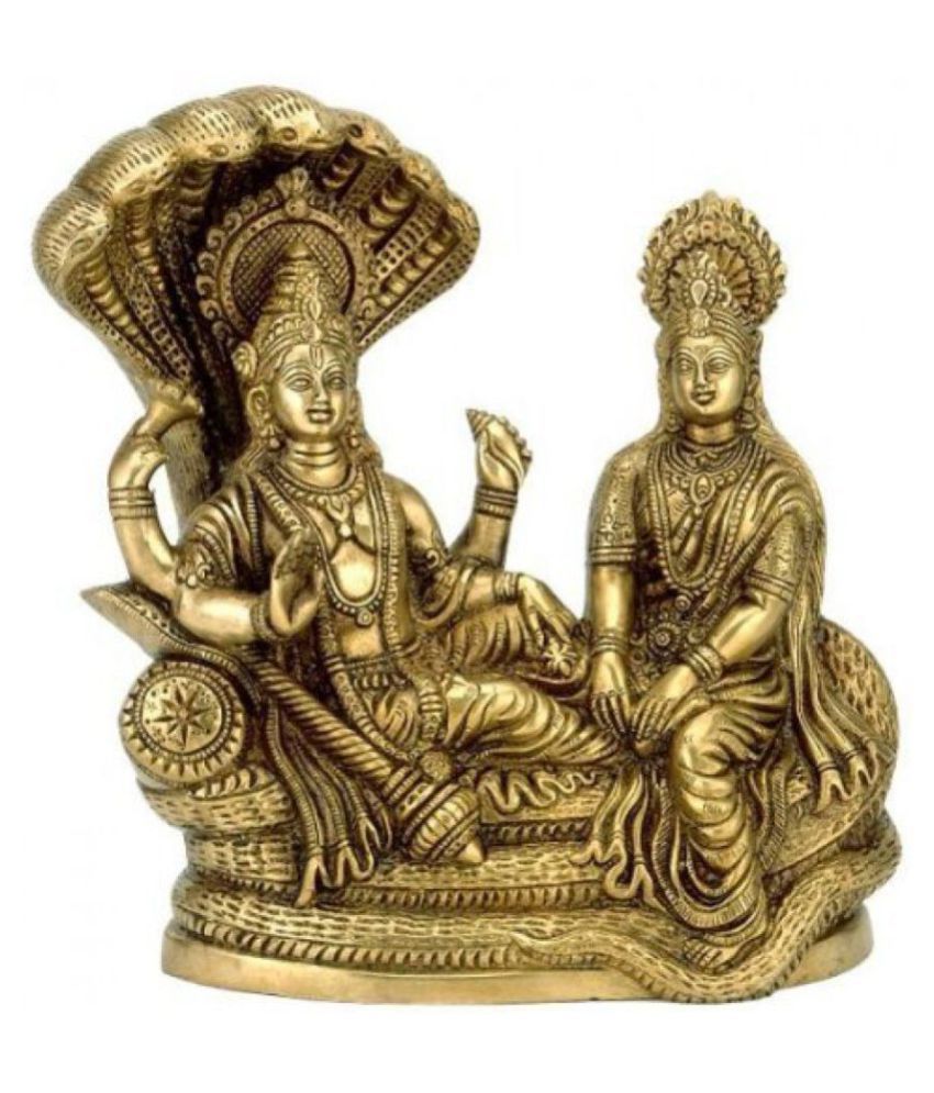 The Himalayan Collections Vishnu Laxmi Brass Idol: Buy The ...