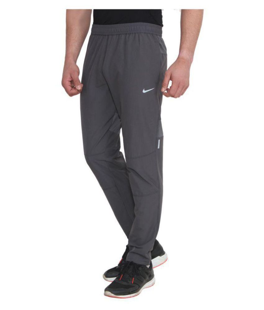 Nike Grey Polyester Lycra Trackpants 