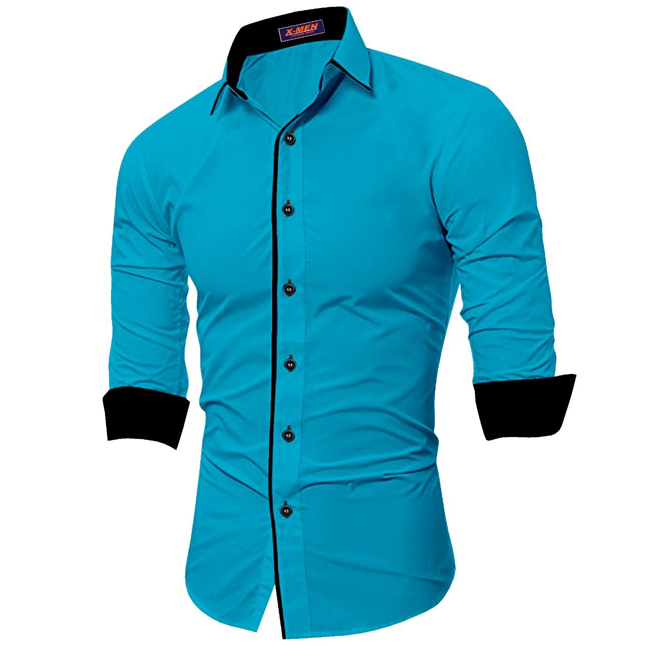     			SUR-T Cotton Blend Blue Solids Shirt