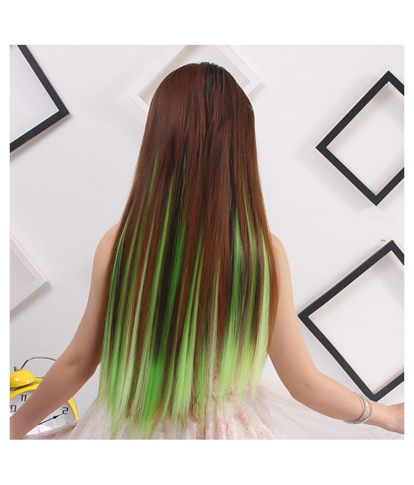 Straight Hair Color Wig Double Color Gradient Straight Piece Type Wig  Piece: Buy Straight Hair Color Wig Double Color Gradient Straight Piece  Type Wig Piece at Best Prices in India - Snapdeal