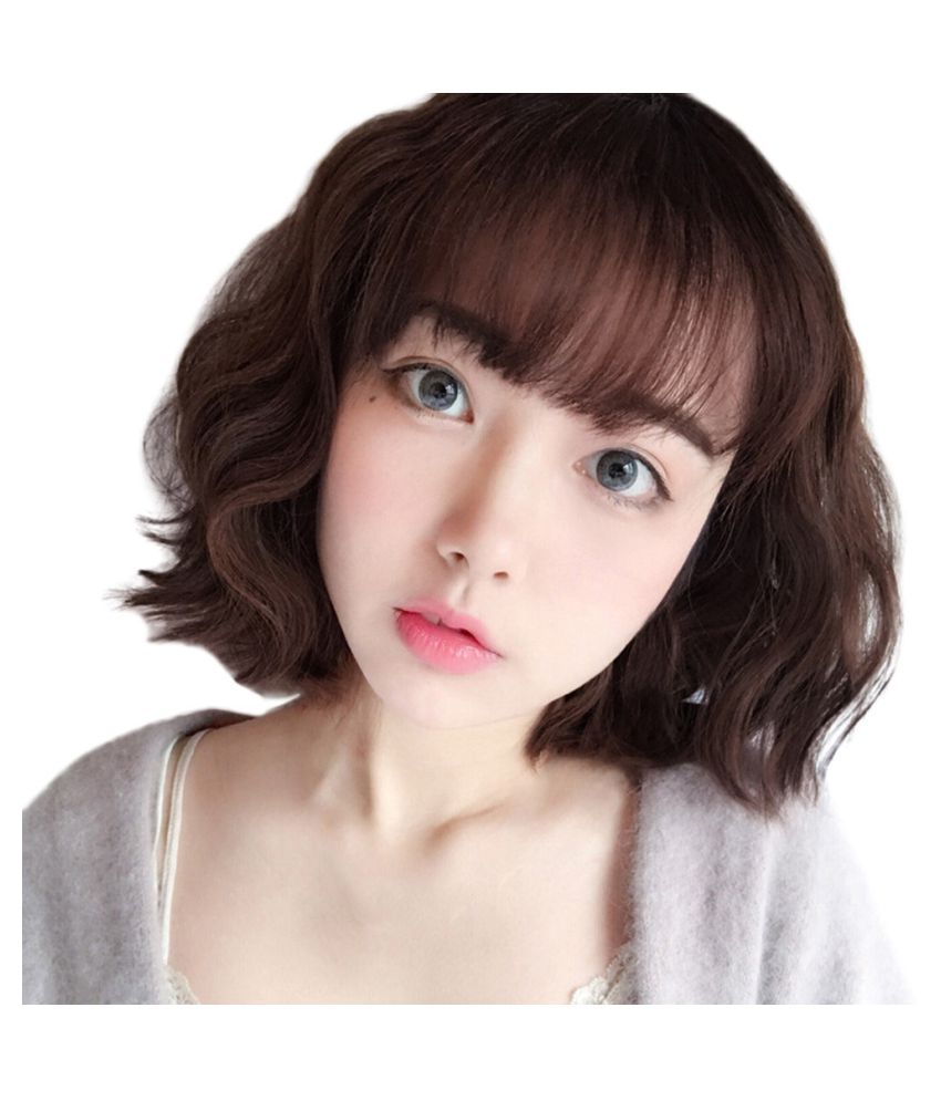 Synthetic Wavy Short Bob Women S Wigs Brown Black Natural Hair