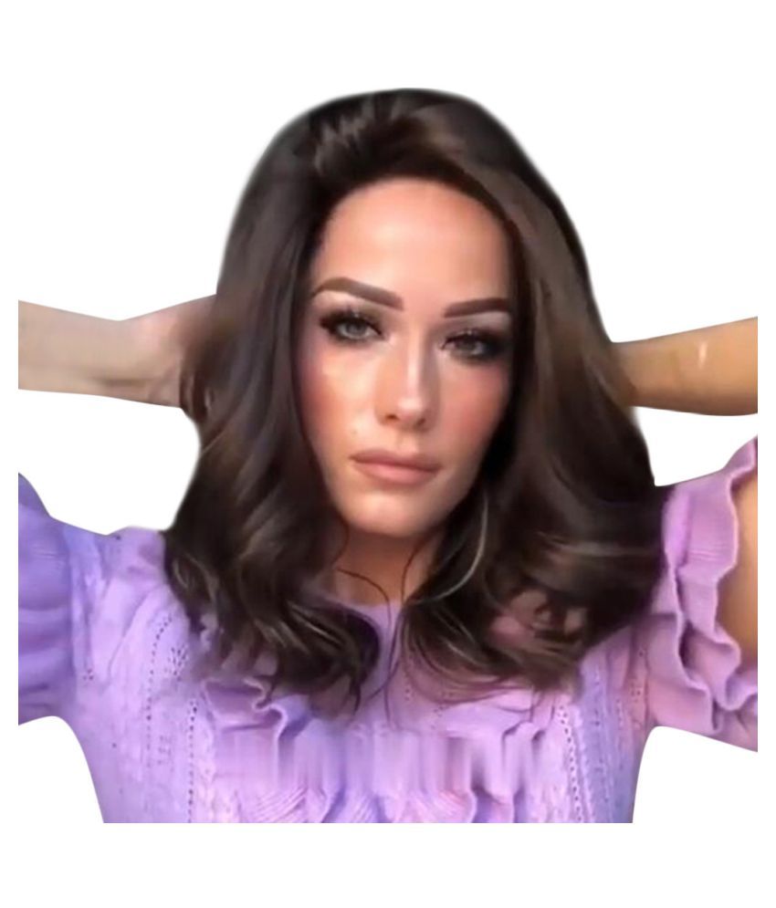 Fashion Synthetic Gray Brown Dyed Short Curly Hair Wig Wave Hair