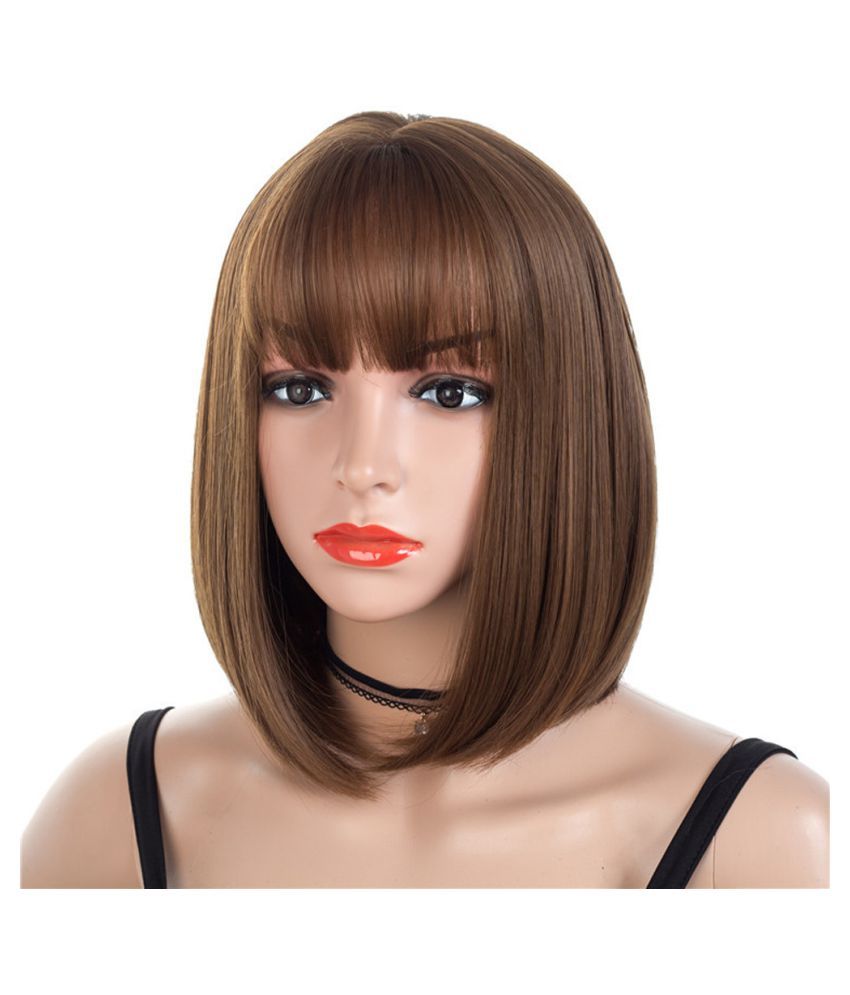 Women Fashion Lady Brown Short Straight Hair Cosplay Party Wig