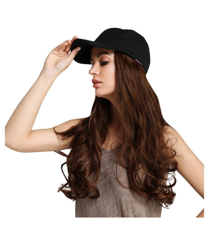 Long Curly Wig Cap Long Hair Baseball Cap Ball Caps Casual Hat With Wig:  Buy Long Curly Wig Cap Long Hair Baseball Cap Ball Caps Casual Hat With Wig  at Best Prices