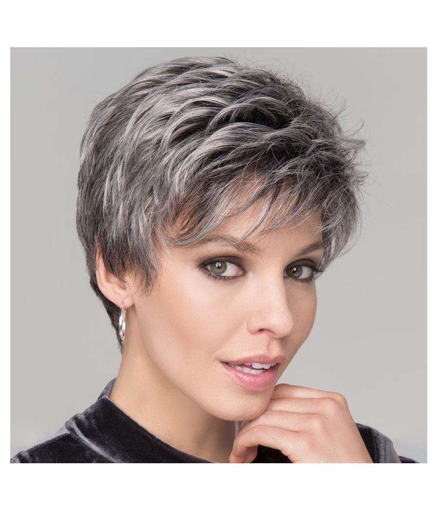 Old Women Mix Colors Natural Short Wavy Wig Humen Hair Curly Synthetic  Wigs: Buy Old Women Mix Colors Natural Short Wavy Wig Humen Hair Curly  Synthetic Wigs at Best Prices in India -