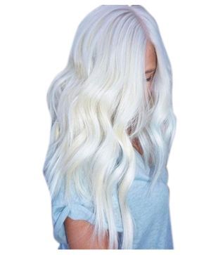 Women Natural White Long Curly Wig Synthetic Wavy Hair Full Front