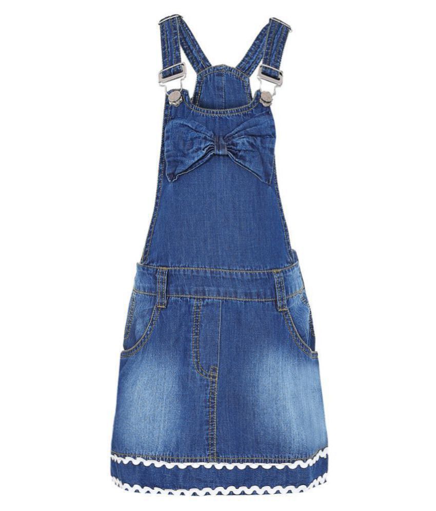 girls denim pinafore