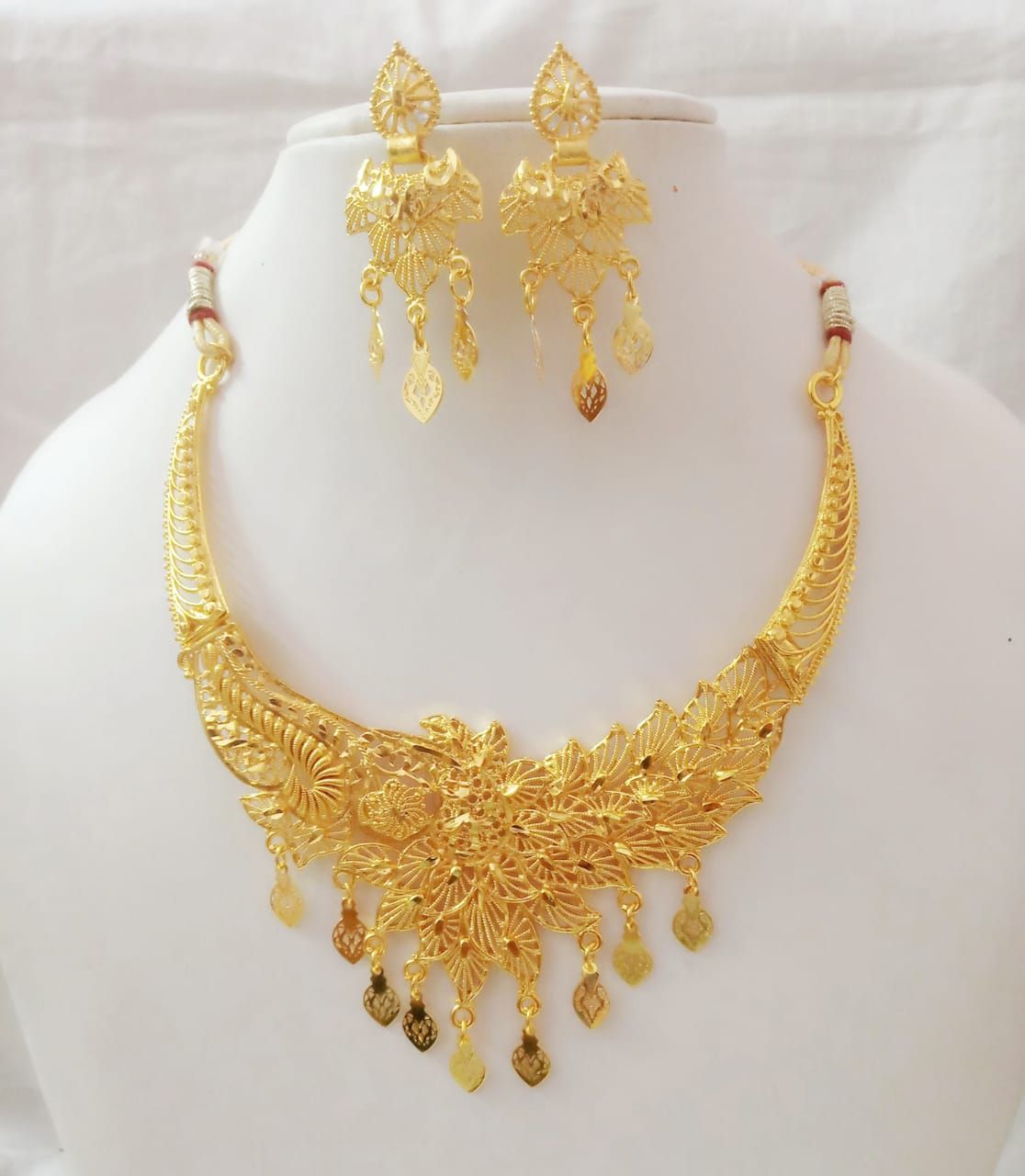 gold plated necklace set online