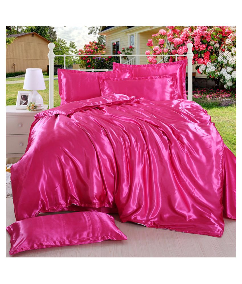 All Sizes Available Satin Charmeuse Sheet Soft Silk Feel Bedding 4 Pcs Luxury