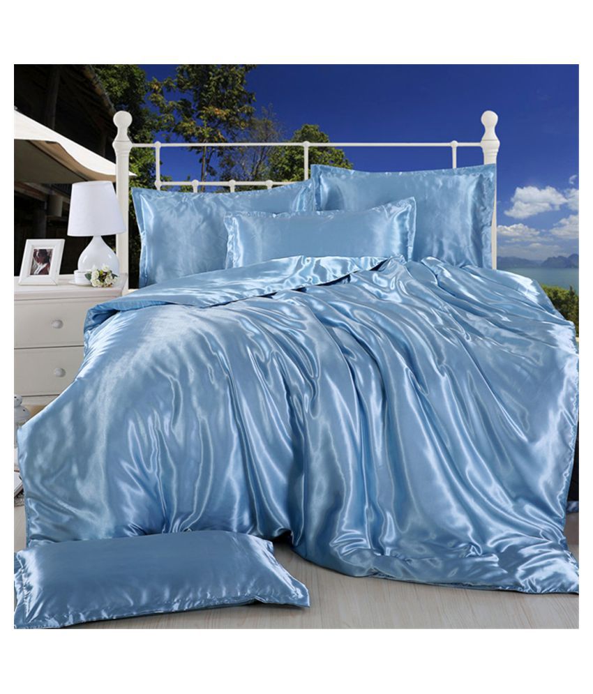 All Sizes Available Satin Charmeuse Sheet Soft Silk Feel Bedding 4 Pcs Luxury