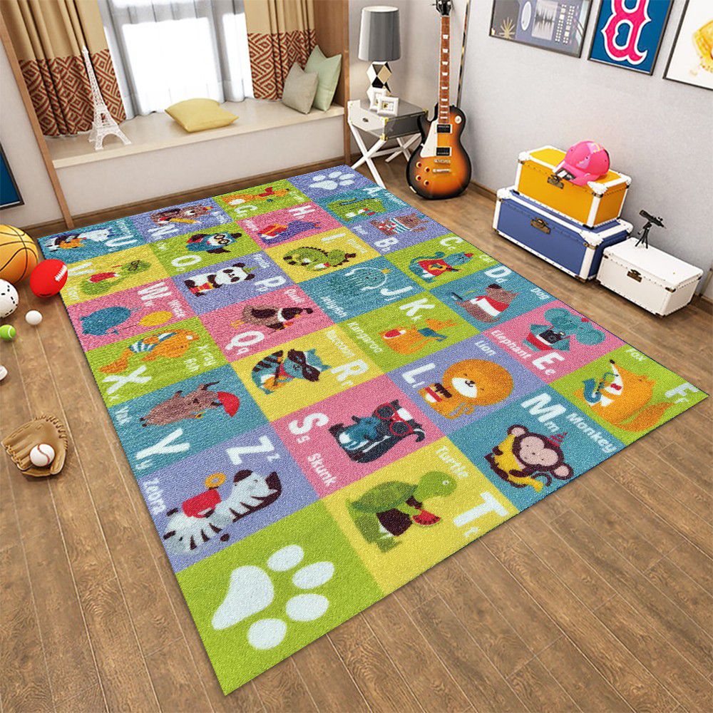 LRWEY Kids Educational Area Rugs Road Playmat Kids Carpet Playmat for Playing With Cars and Toys 