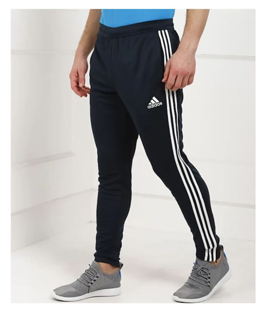 adidas black polyester lycra track pant