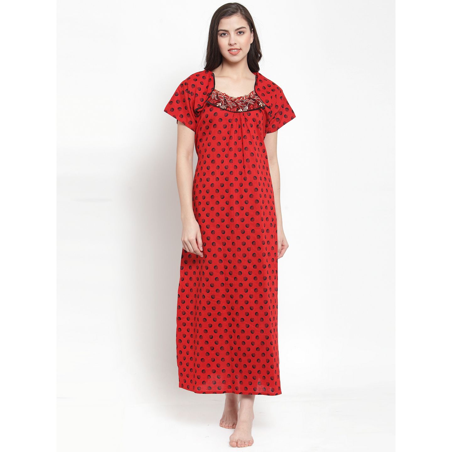 Secret Wish Cotton Nighty Night Gowns Red