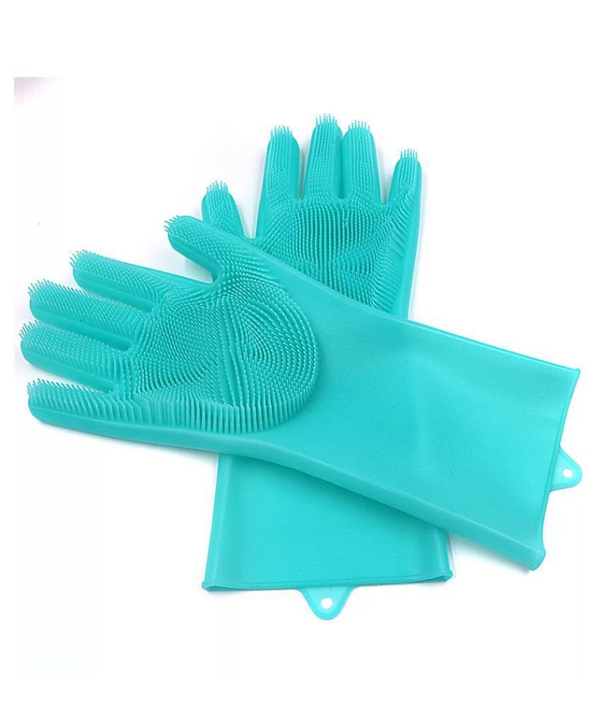     			DEVISTIC SALES Rubber Standard Size Cleaning Glove 1Pair Silicon Glove