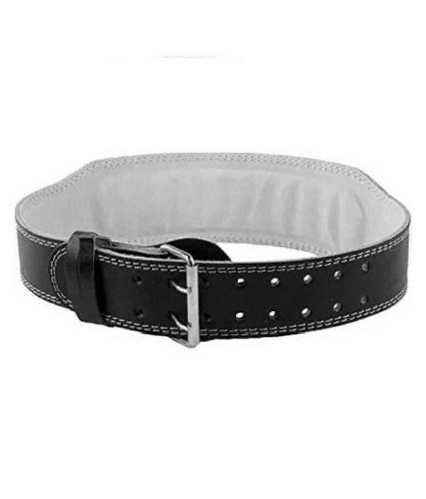 USI Padded Leather Weight Lifting Belt 15cm Medium Black Leather Gym ...