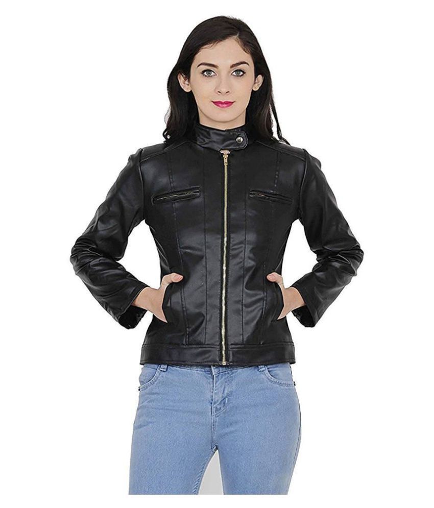 Buy TAANI FAB CREATIONS Leather Black Jackets Online at Best Prices in ...