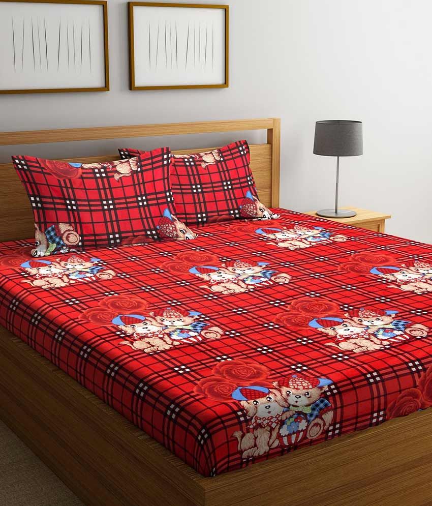 Bombay Dyeing Microfibre Double Bedsheet with 2 Pillow Covers Buy