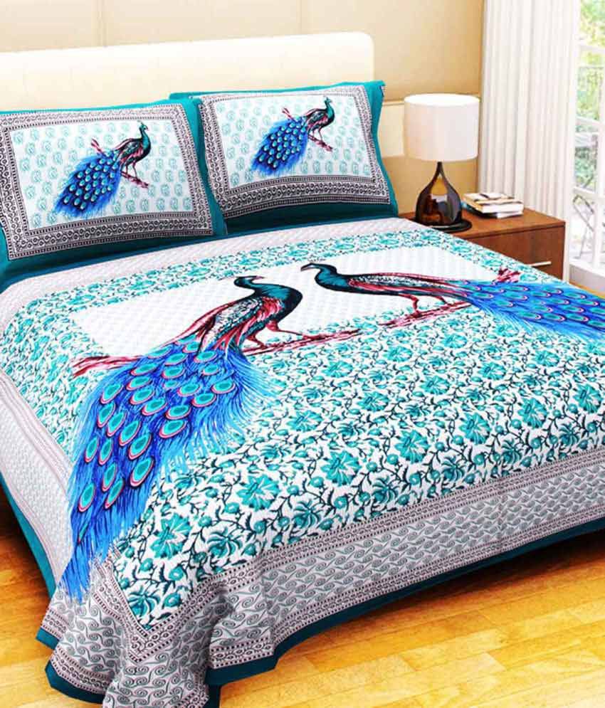 Bombay Spreads Cotton King Size Double Bedsheet with 2 Pillow Covers