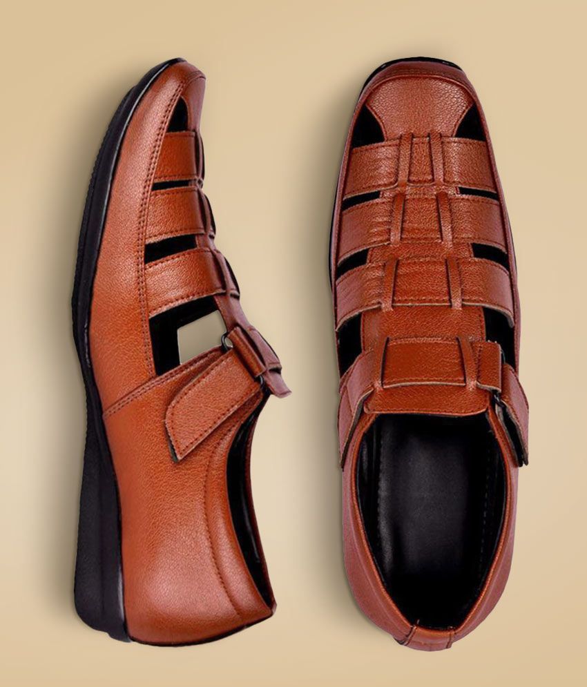 tan footbed sandals