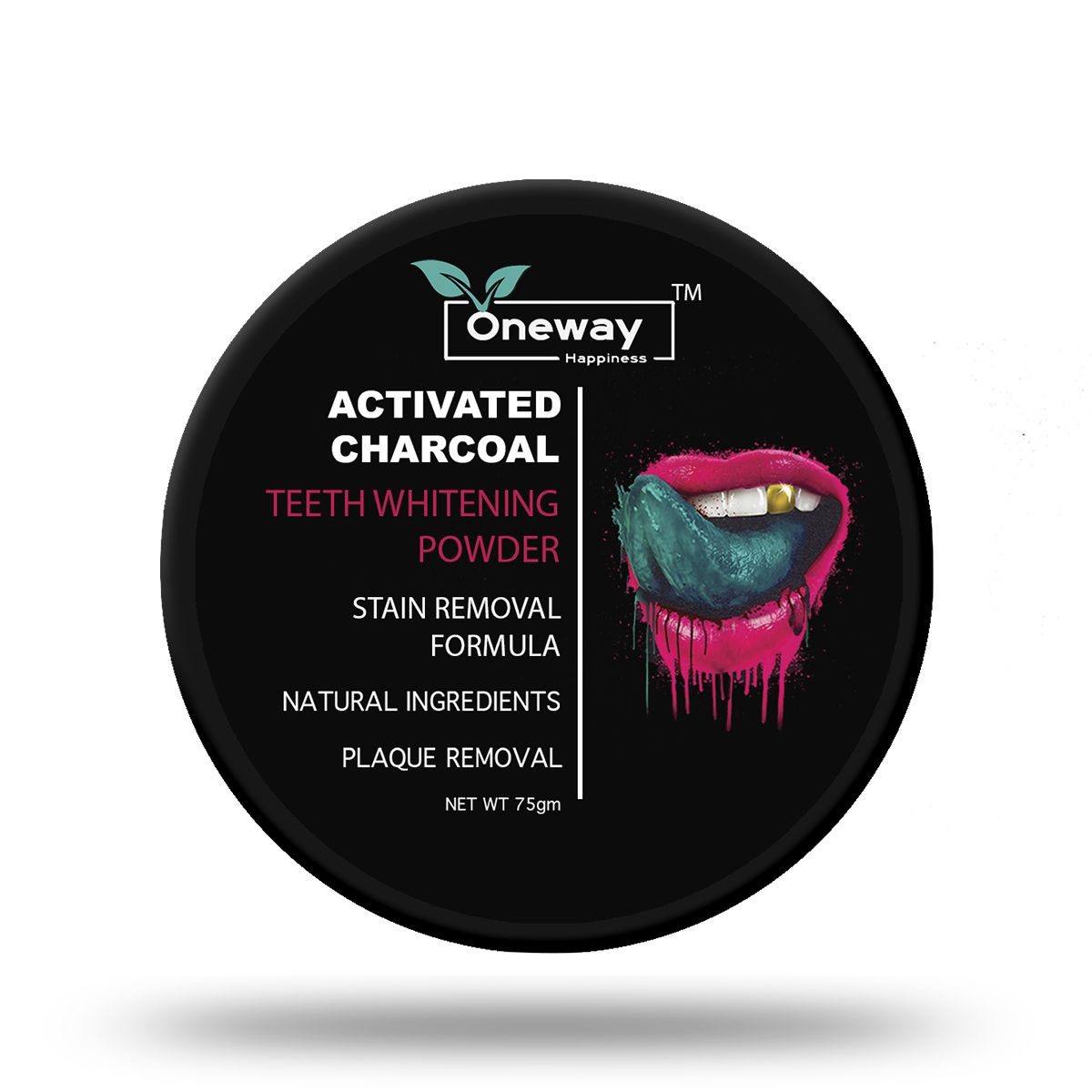     			Oneway Happiness Activated Charcoal Teeth Whitening Powder 75 gm