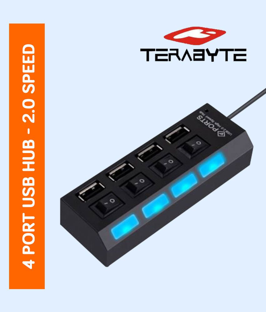     			Terabyte 4 Port USB Hub With Switch - USB 2.0 High Speed 480 Mbps