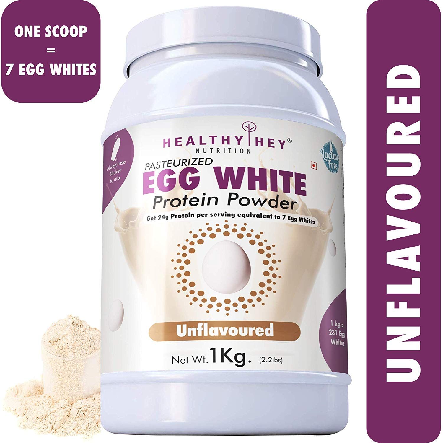 HEALTHYHEY NUTRITION 100 Egg White Protein 80 Protein 1 kg Powder