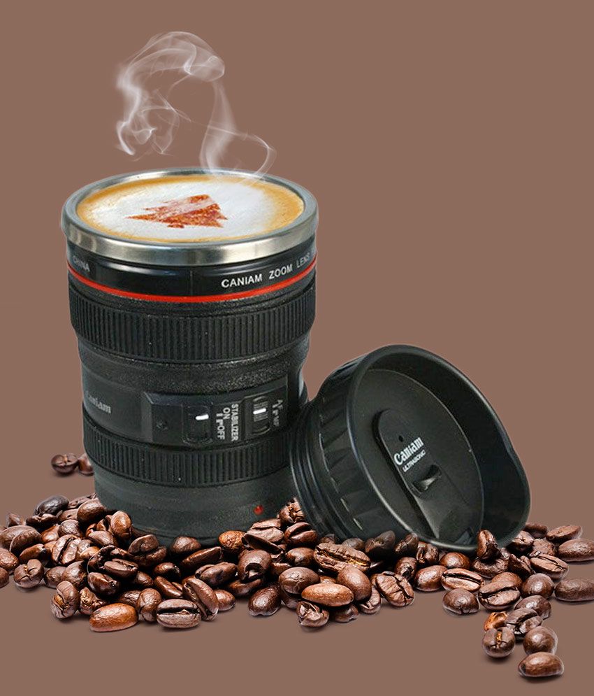 New 24105mm Camera Lens Design Stainless Steel LeakProof lid Coffee