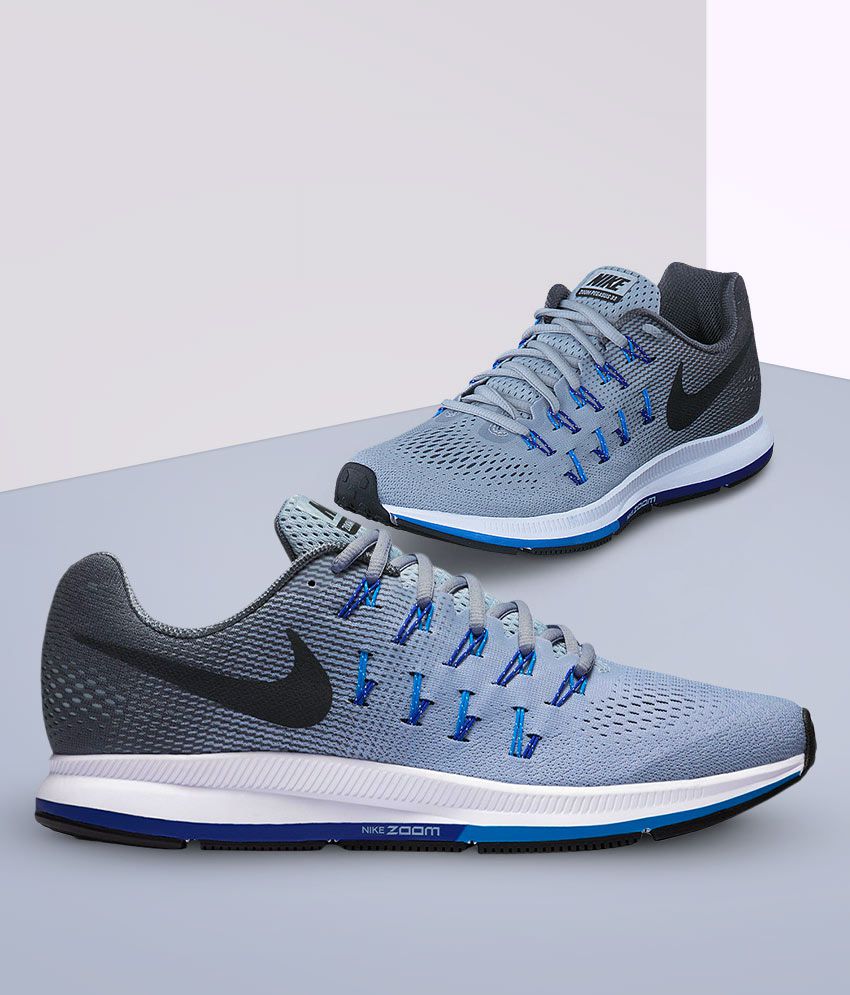 Nike Zoom Pegasus 33 Grey Running Shoes 
