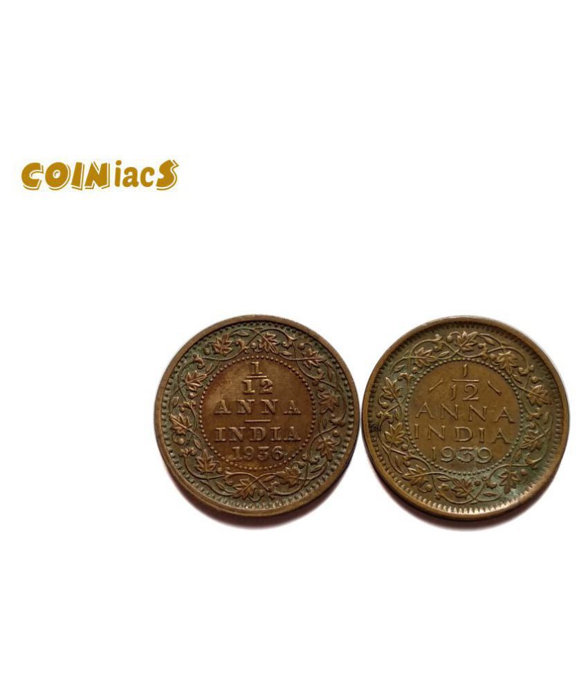     			Coiniacs - Coins of 1/12 Annas George V & George VI 2 Numismatic Coins