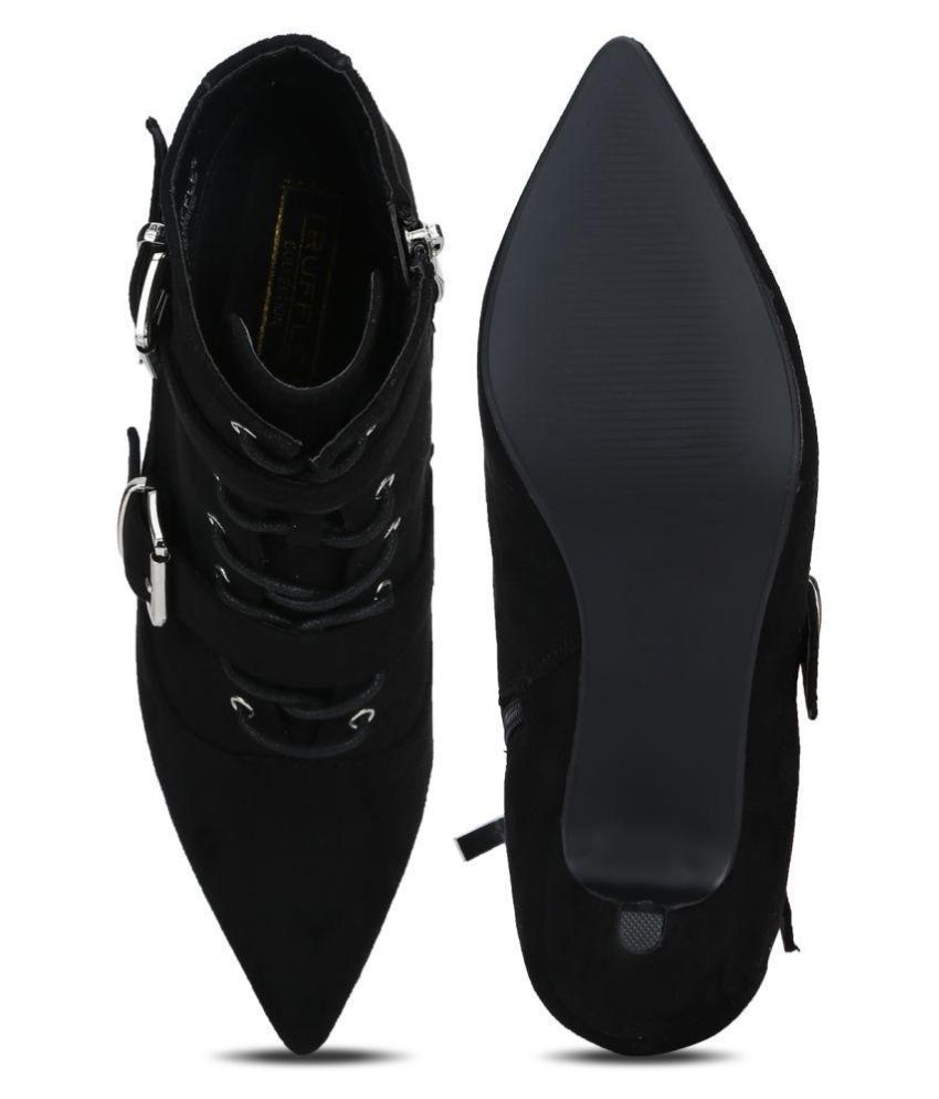 truffle collection chunky chelsea heeled ankle boots in black