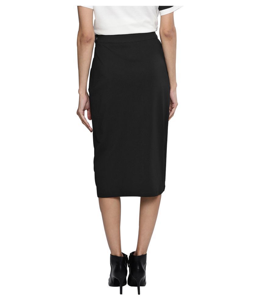 Buy Besiva Cotton Pencil Skirt - Black Online at Best Prices in India ...