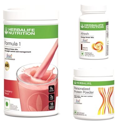     			Herbalife F1 Shake Strawberry 500 gm + Protein Powder 200 gm + Afresh Elaichi 50 gm Pack of 3