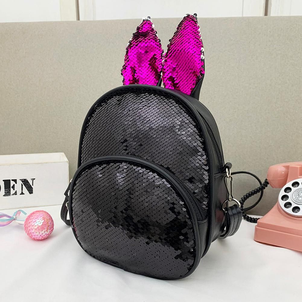 Cute Sequin Rabbit Ear Shoulder Handbags Backpacks Kids Girls Crossbody Bag