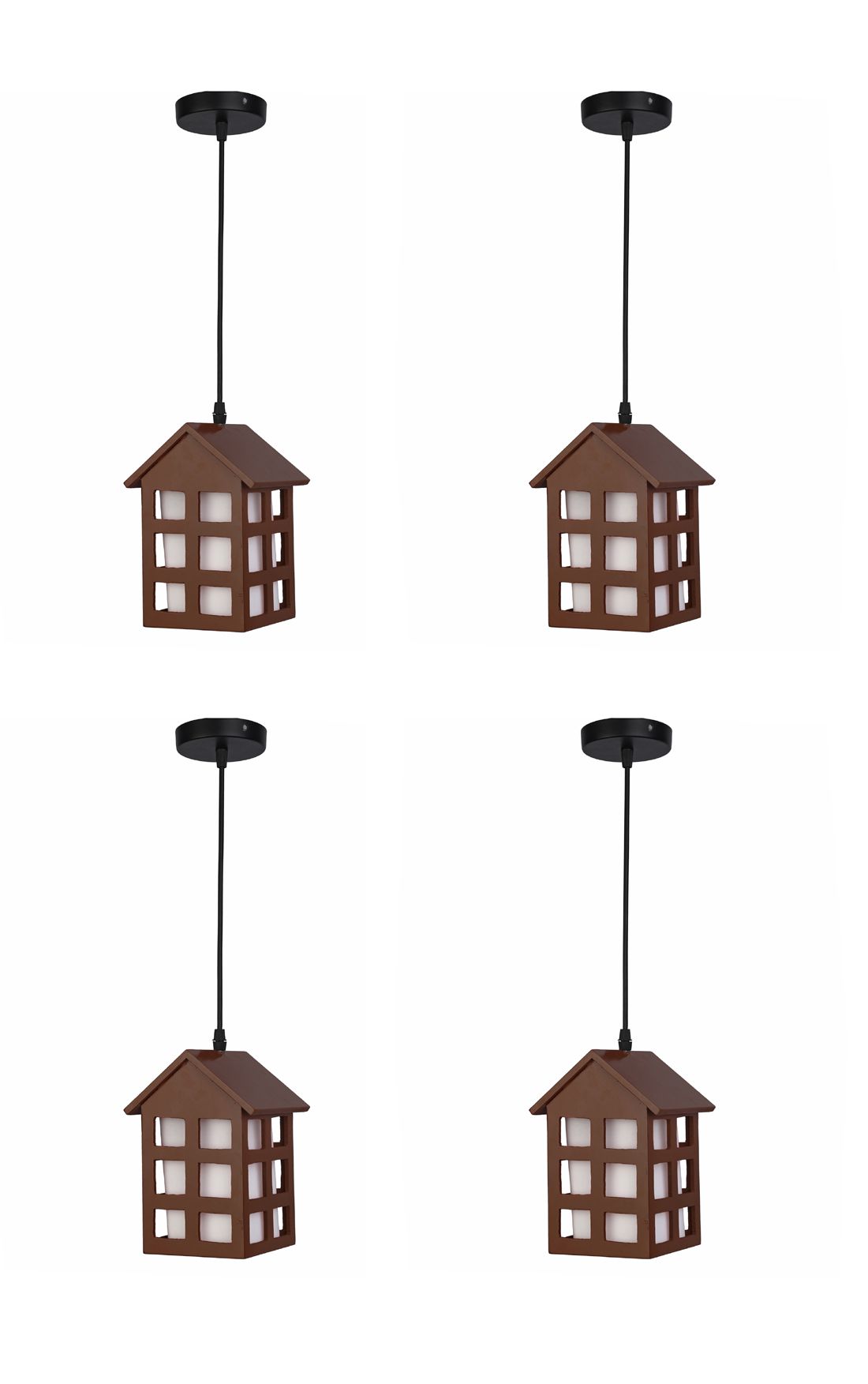     			Somil Wood Hanging Lamp Pendant Maroon - Pack of 4