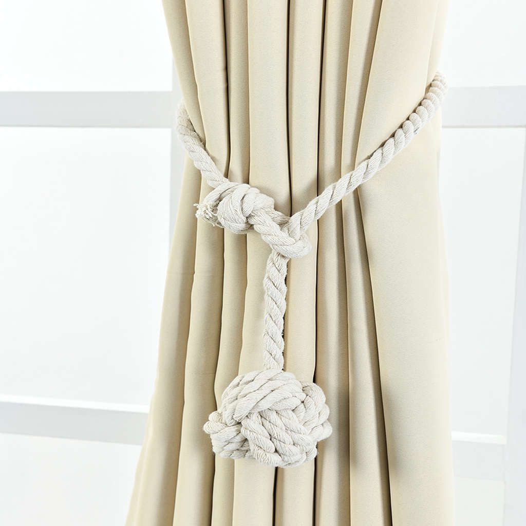 2PCS Magnetic Curtain Hooks Rope Buckle Tie Backs Holdbacks Home Decor