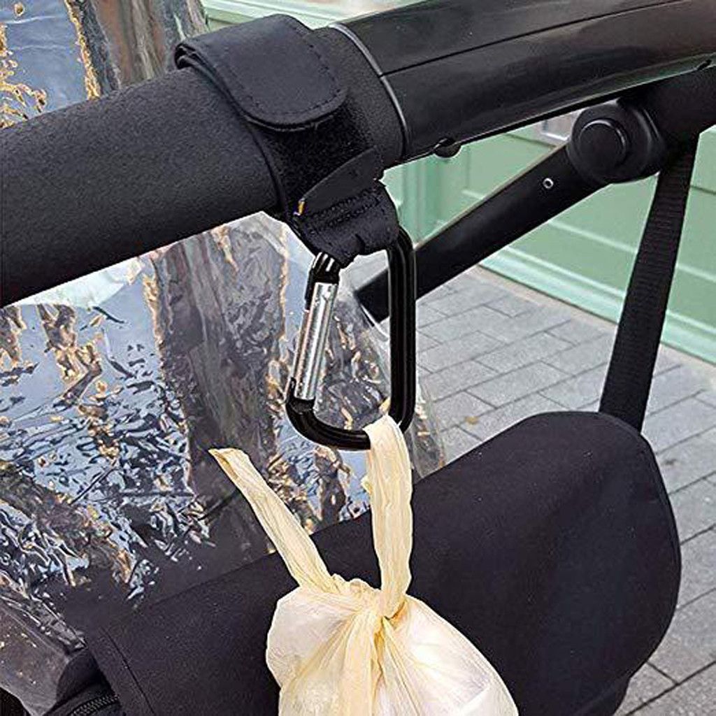 2x Black Clip Hooks for BABY JOGGER strollers Hang Shopping Diaper Bags Purse
