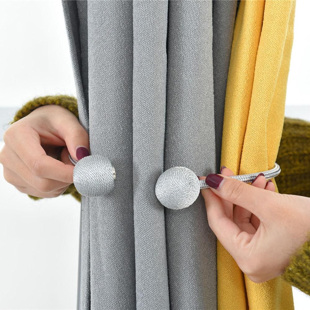 2pcs Magnet Curtain Tiebacks Spherical Drapery Holdback Clip