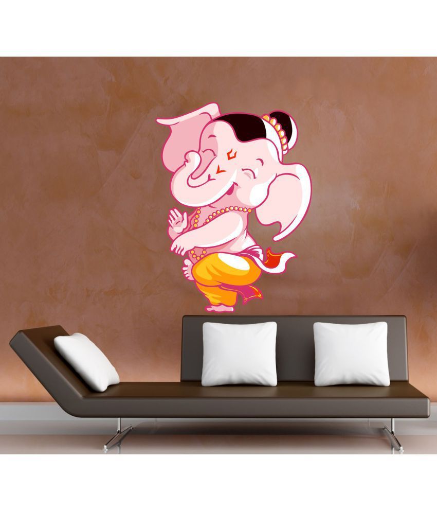     			Decor Villa Pink lord ganesha Religious & Inspirational Sticker ( 58 x 44 cms )