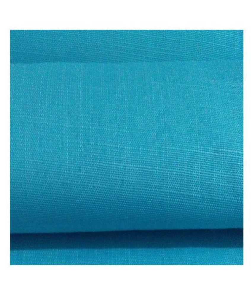 NS Fabric Blue Cotton Blend Unstitched Shirt pc