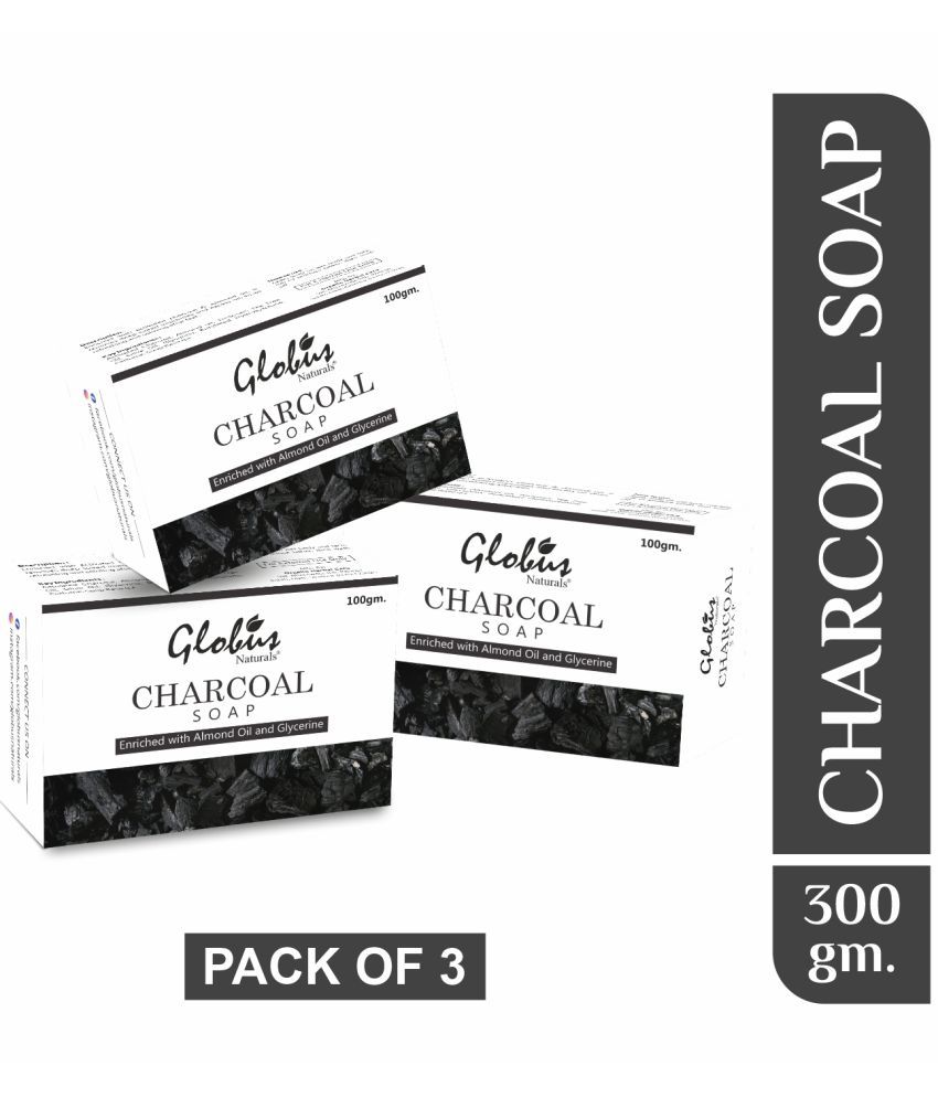     			Globus Naturals Charcoal Soap Enriched with Almond oil and Glycerine Bathing Bar 100 g
