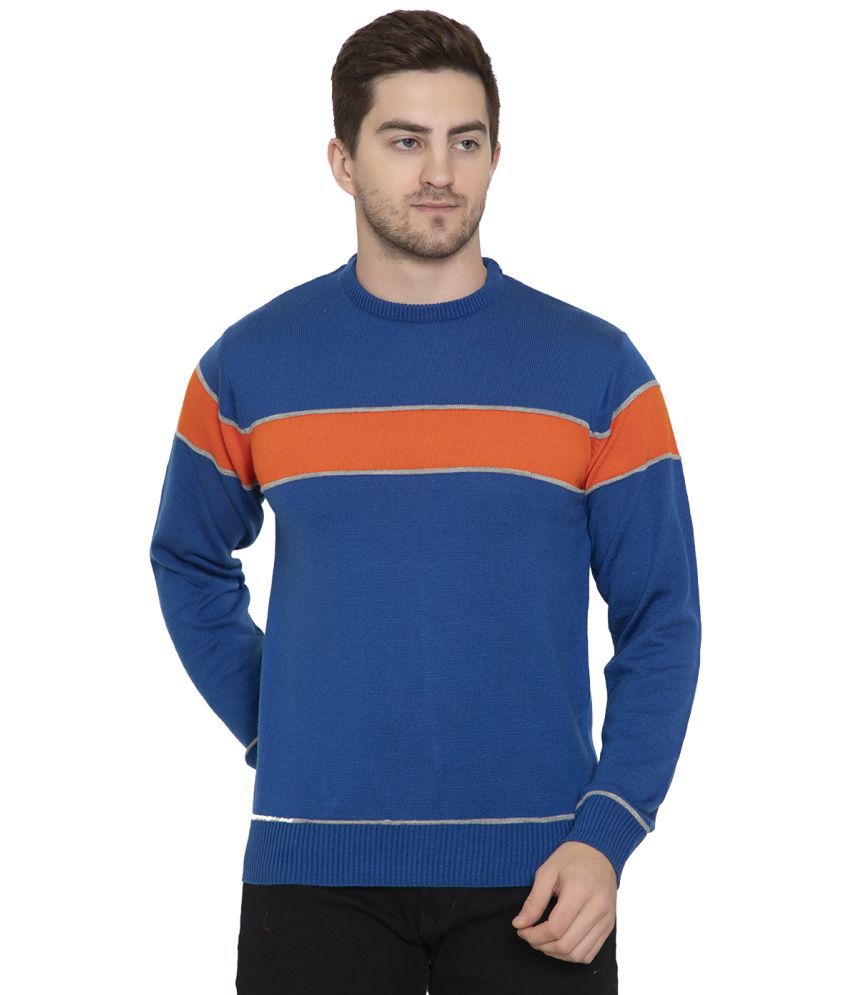     			Mont Blaze Blue Round Neck Sweater Single