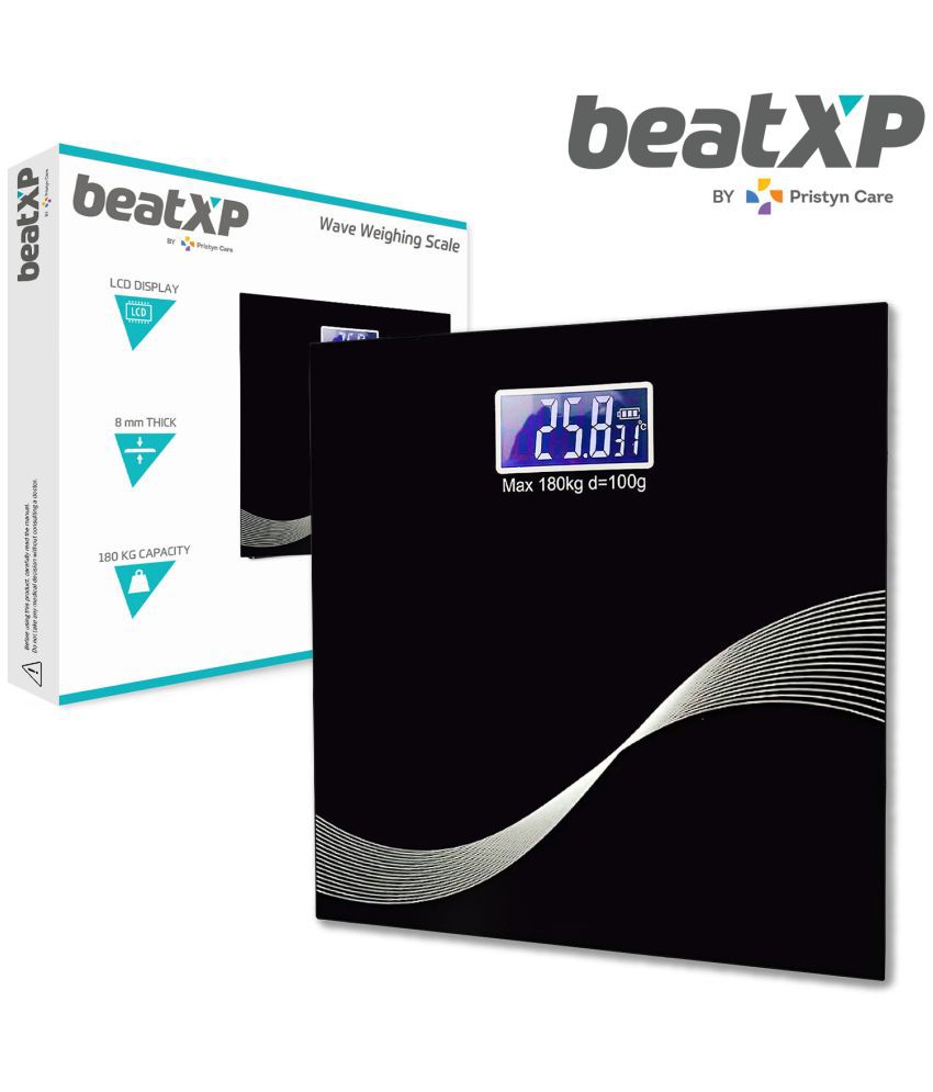 beatXP - Black Glass Digital Weighing Scale
