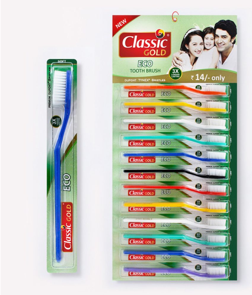 CLASSIC GOLD Eco Soft Toothbrush Pack of 48
