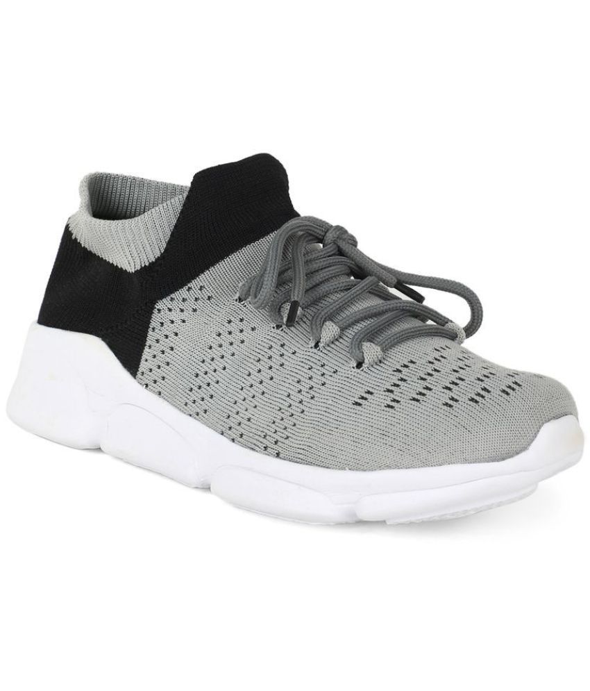     			KHADIM Gray Running Shoes